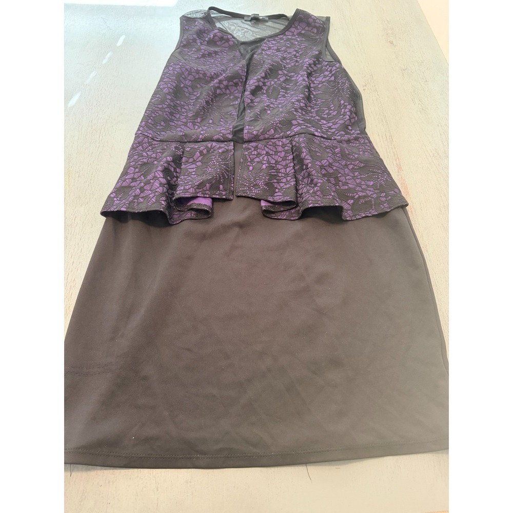 black purple SNAP sleeveless plus size dress 1X
